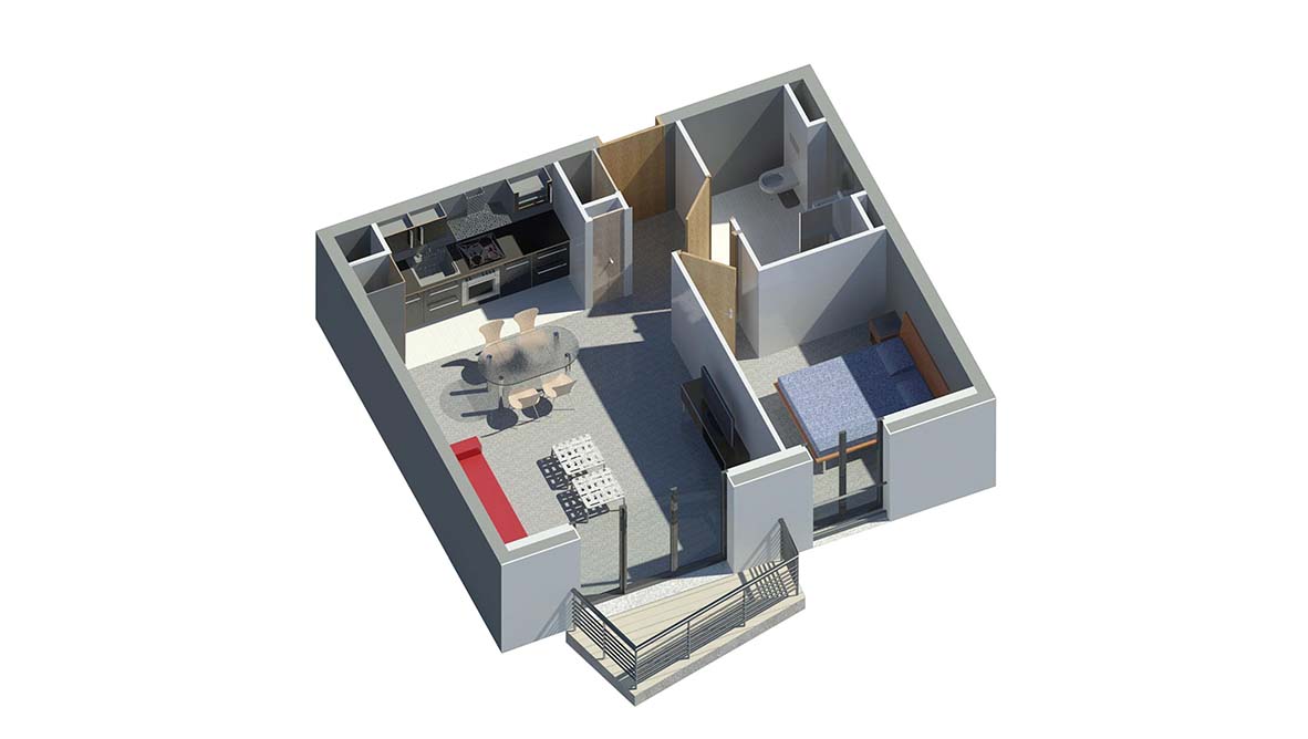 Résidence Ambiance plan apartement avec balcon